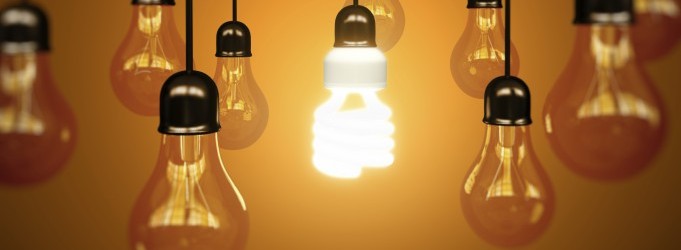 lightbulbs on yellow